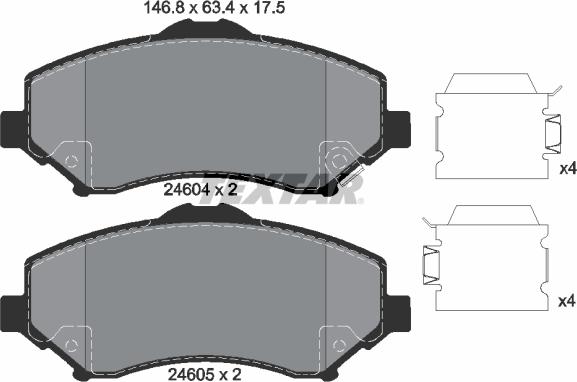 Textar 2460402 - Set placute frana,frana disc aaoparts.ro