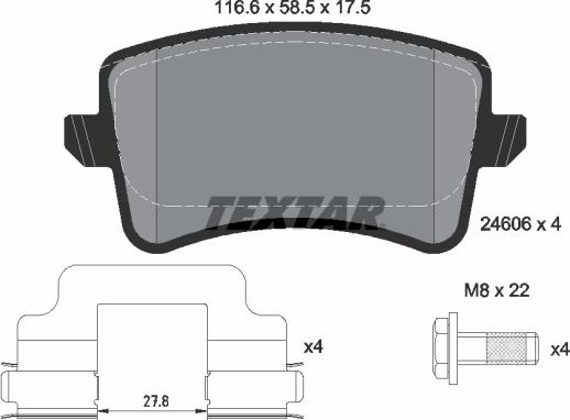 Textar 2460601 - Set placute frana,frana disc aaoparts.ro