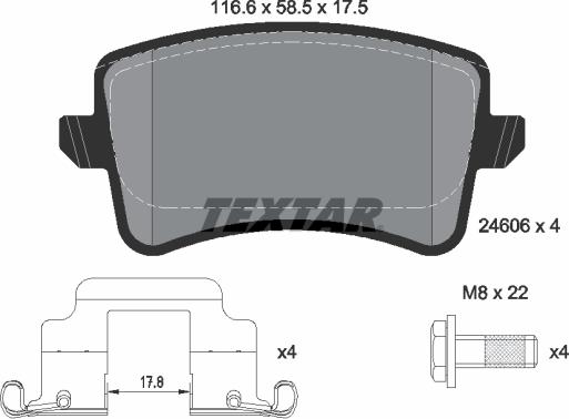 Textar 2460602 - Set placute frana,frana disc aaoparts.ro