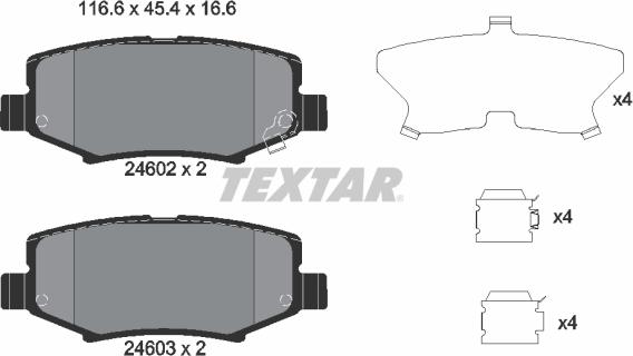 Textar 2460201 - Set placute frana,frana disc aaoparts.ro