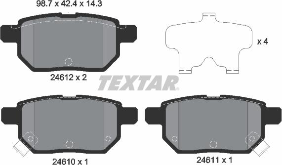 Textar 2461001 - Set placute frana,frana disc aaoparts.ro