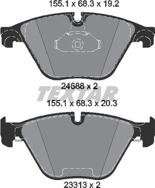 Textar 2468801 - Set placute frana,frana disc aaoparts.ro