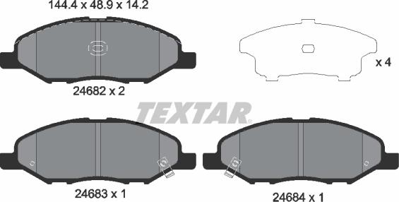 Textar 2468201 - Set placute frana,frana disc aaoparts.ro