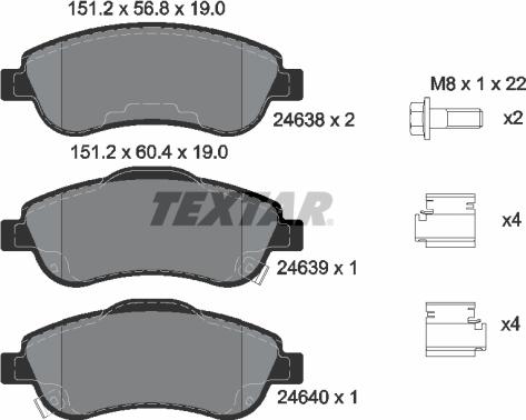 Textar 2463801 - Set placute frana,frana disc aaoparts.ro