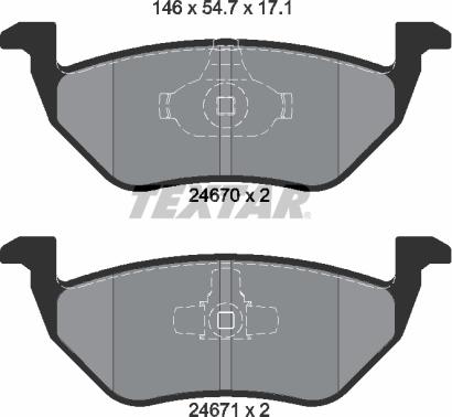 Textar 2467001 - Set placute frana,frana disc aaoparts.ro