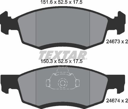 Textar 2467301 - Set placute frana,frana disc aaoparts.ro