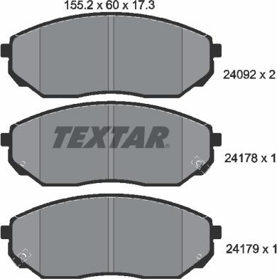 Textar 2409201 - Set placute frana,frana disc aaoparts.ro