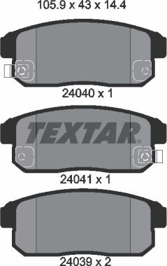 Textar 2404001 - Set placute frana,frana disc aaoparts.ro