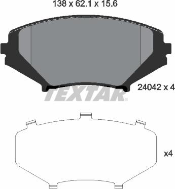 Textar 2404201 - Set placute frana,frana disc aaoparts.ro