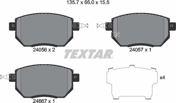 Textar 2405601 - Set placute frana,frana disc aaoparts.ro