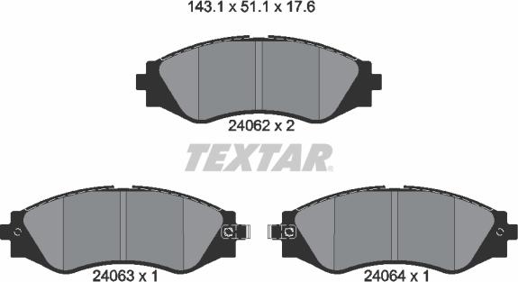 Textar 2406201 - Set placute frana,frana disc aaoparts.ro