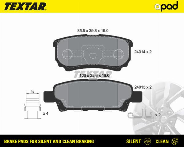 Textar 2401401SC - Set placute frana,frana disc aaoparts.ro