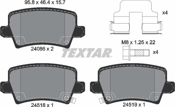 Textar 2408601 - Set placute frana,frana disc aaoparts.ro