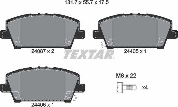 Textar 2408701 - Set placute frana,frana disc aaoparts.ro