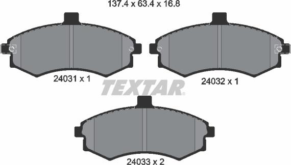 Textar 2403101 - Set placute frana,frana disc aaoparts.ro