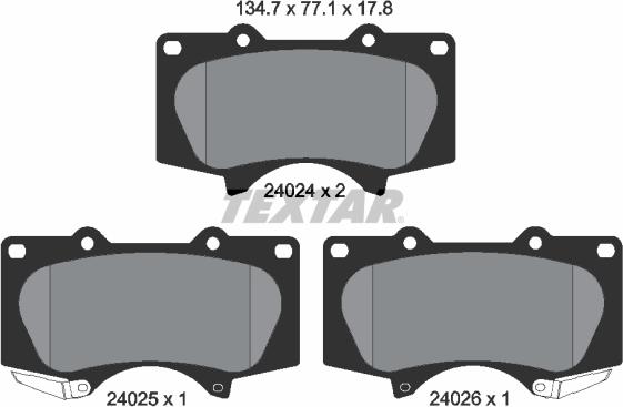 Textar 2402401 - Set placute frana,frana disc aaoparts.ro