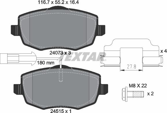 Textar 2407304 - Set placute frana,frana disc aaoparts.ro