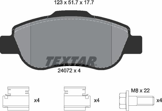 Textar 2407201 - Set placute frana,frana disc aaoparts.ro