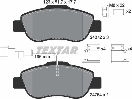 Textar 2407202 - Set placute frana,frana disc aaoparts.ro