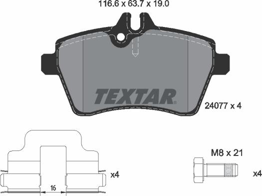 Textar 2407701 - Set placute frana,frana disc aaoparts.ro