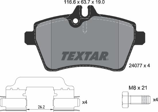 Textar 2407702 - Set placute frana,frana disc aaoparts.ro