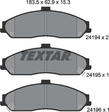 Textar 2419401 - Set placute frana,frana disc aaoparts.ro