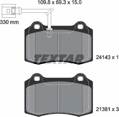 Textar 2414301 - Set placute frana,frana disc aaoparts.ro