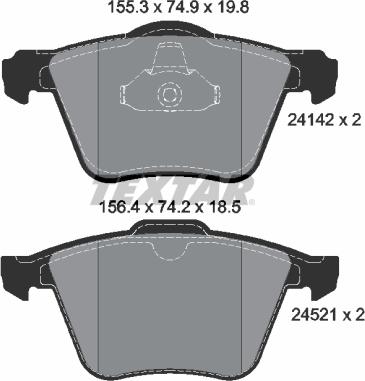 Textar 2414201 - Set placute frana,frana disc aaoparts.ro