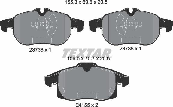 Textar 2415501 - Set placute frana,frana disc aaoparts.ro