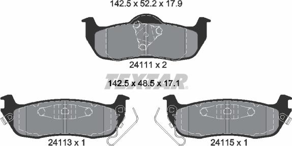 Textar 2411101 - Set placute frana,frana disc aaoparts.ro