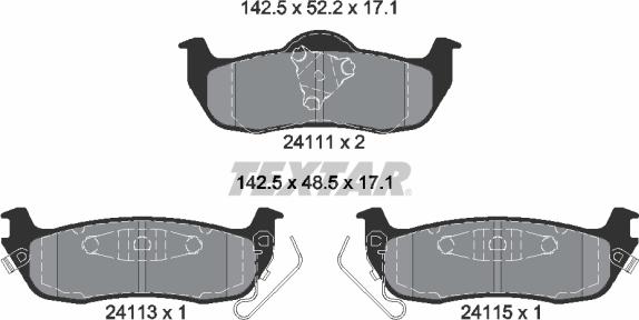 Textar 2411102 - Set placute frana,frana disc aaoparts.ro