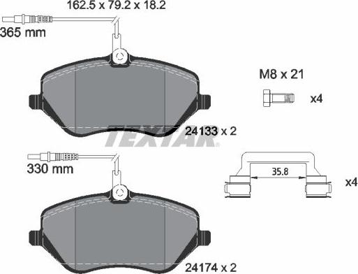 Textar 2413301 - Set placute frana,frana disc aaoparts.ro