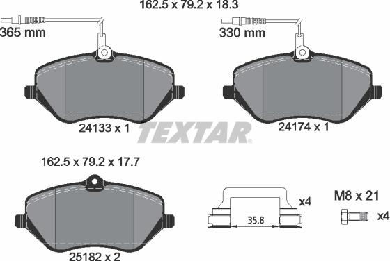 Textar 2413303 - Set placute frana,frana disc aaoparts.ro