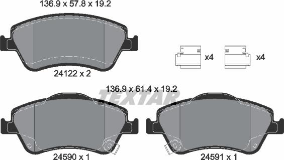 Textar 2412201 - Set placute frana,frana disc aaoparts.ro