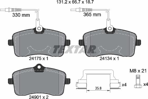 Textar 2417501 - Set placute frana,frana disc aaoparts.ro