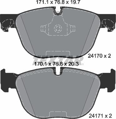 Textar 2417001 - Set placute frana,frana disc aaoparts.ro