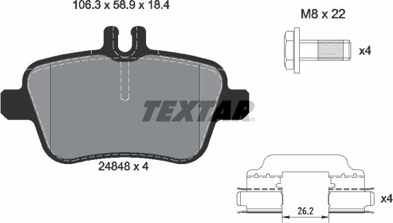 Textar 2484805 - Set placute frana,frana disc aaoparts.ro