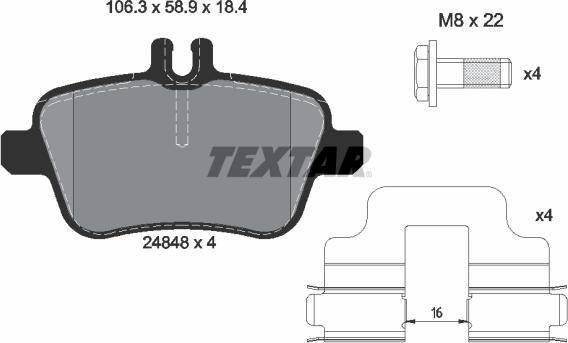 Textar 2484803 - Set placute frana,frana disc aaoparts.ro