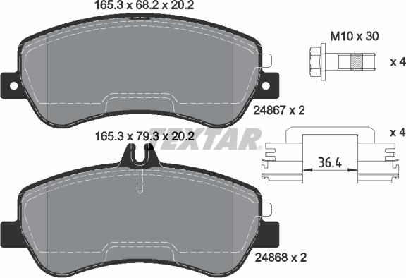 Textar 2486701 - Set placute frana,frana disc aaoparts.ro