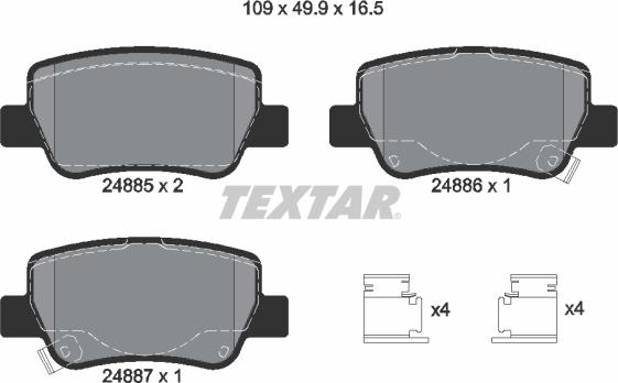 Textar 2488501 - Set placute frana,frana disc aaoparts.ro