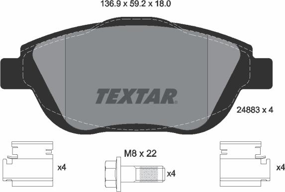 Textar 2488301 - Set placute frana,frana disc aaoparts.ro