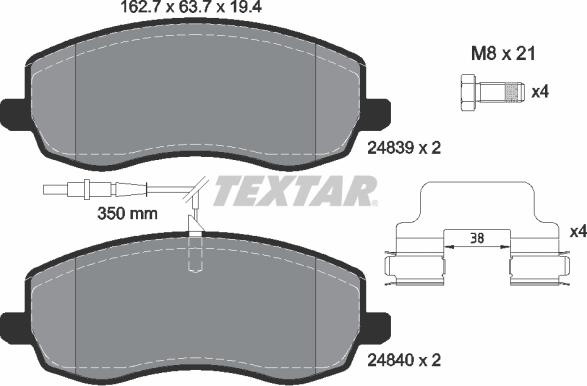 Textar 2483901 - Set placute frana,frana disc aaoparts.ro