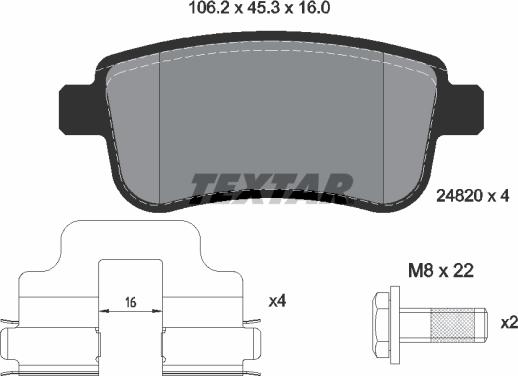 Textar 2482002 - Set placute frana,frana disc aaoparts.ro