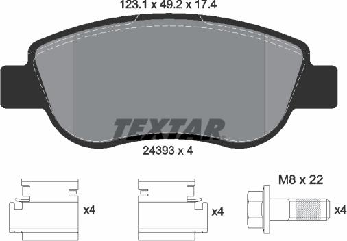 Textar 2439301 - Set placute frana,frana disc aaoparts.ro