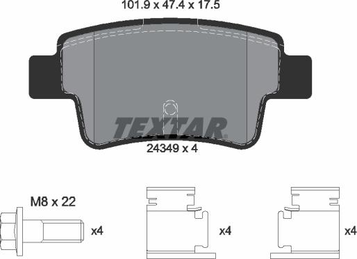 Textar 2434901 - Set placute frana,frana disc aaoparts.ro