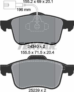 Textar 2434001 - Set placute frana,frana disc aaoparts.ro