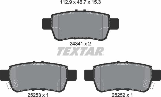 Textar 2434101 - Set placute frana,frana disc aaoparts.ro