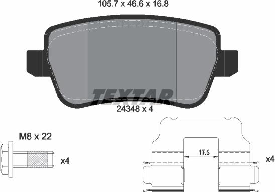 Textar 2434801 - Set placute frana,frana disc aaoparts.ro