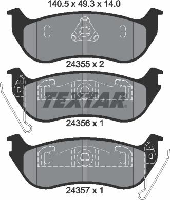 Textar 2435501 - Set placute frana,frana disc aaoparts.ro