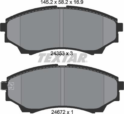 Textar 2435301 - Set placute frana,frana disc aaoparts.ro